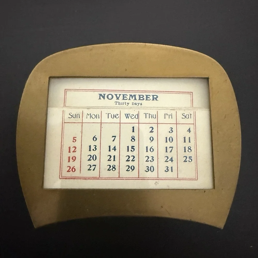 Vintage Perpetual Calendar For Desk‎ MCM Mid Century Sleek Study Library